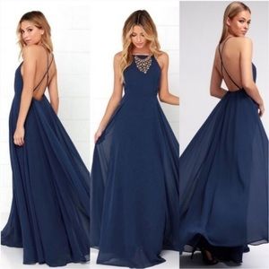 Lulu’s Mythical Kind of Love Maxi Dress Navy